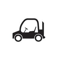 A small shipment car silhouette on white background vector
