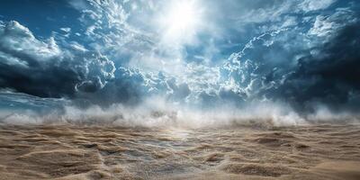 Dramatic Desert Storm Arid Landscape Mirage Sandstorm High Resolution Cloudscape photo