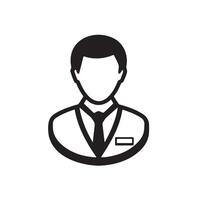 Manager Icon Silhouette, Professional Profile Outline Design vector