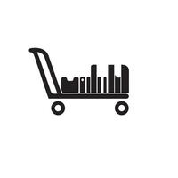 A shipment trolley silhouette on white background vector