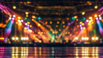 Blurred stage lights, concert background photo