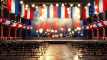 Grand stage, ready for a patriotic event. photo
