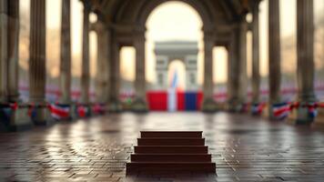 Stage, Podium, Paris, Arc de Triomphe, France photo