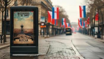 Vintage poster on a Parisian street. photo