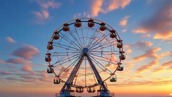 Ferris wheel at sunset photo