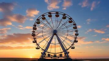 Ferris wheel at sunset photo