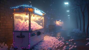 Snowball vending machine at night photo