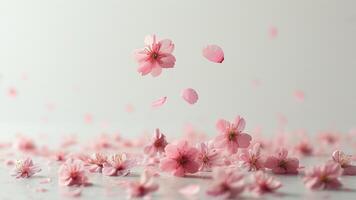 Falling cherry blossoms photo