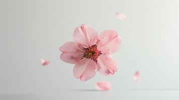 Floating cherry blossom petals photo