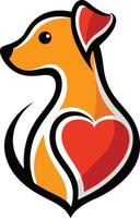 dog love heart design vector