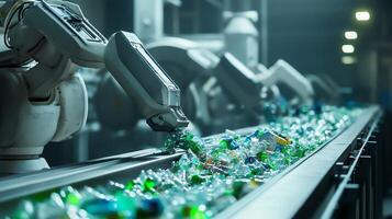 Automated sorting of recyclable materials. photo