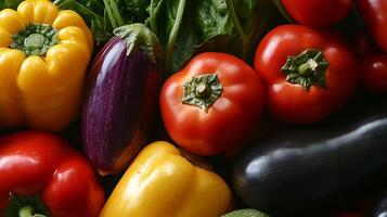 Studio Radiance Close-Up of Vibrant Fresh Vegetables in Color photo