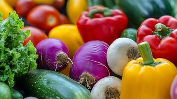 Radiant Studio Lighting Close-Up of Fresh and Colorful Vegetables photo