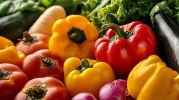 Highlighted Close-Up of Vegetables with Stunning Studio Light photo