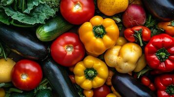 Bright Studio Photography Close-Up of Colorful Fresh Vegetables photo
