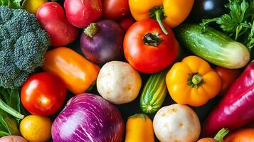Striking Close-Up Studio Shot of Fresh, Vibrant Vegetables photo