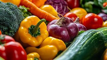 Fresh Colorful Vegetables Shot in Striking Studio Lighting Close-Up photo