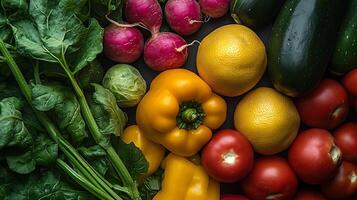 Fresh Vegetables Highlighted Under Perfect Studio Lighting Close-Up photo