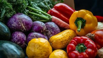 Vivid Vegetables in Studio Photography Highlighted Radiant Close-Up photo