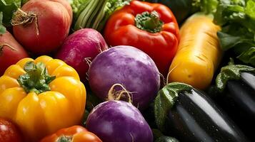 Radiant Studio-Captured Close-Up of Fresh, Vibrant Vegetables in Color photo