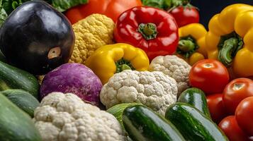 Striking Close-Up of Vegetables in Studio Lighting Perfection photo