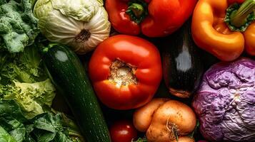 Vibrant Colors of Vegetables in Studio-Captured Close-Up View photo