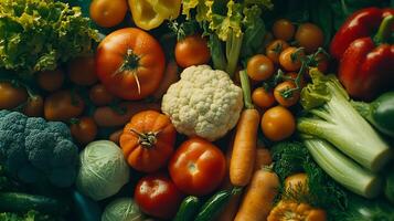 A Close-Up Look at Vibrant Vegetables with Natural Light Details photo