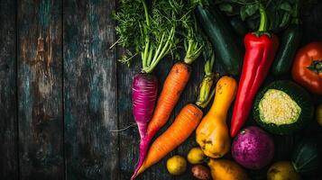 Vivid Vegetable Spread Captured with Natural Lighting from Above photo