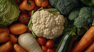 A Vibrant Display of Vegetables Showcased with Rich Natural Light photo