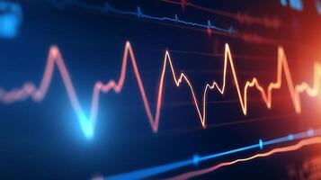 Intricate Medical ECG Display Showing Heartbeat Activity in Detailed Graph Lines photo