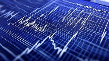 Detailed ECG Display Monitoring Heart Activity Lines in Medical Settings photo