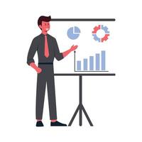 Illustration of Businessman Presenting Data Analysis vector