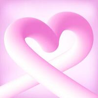 Abstract pink background with heart drawing. Volumetric pink heart shape against gradient background. Love, relationship, and Valentine day concept. vector