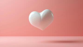 White Heart Shape Floating Against Pink Background photo