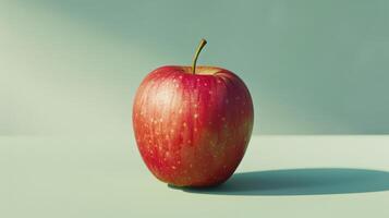 A Single Red Apple Casts a Shadow in the Morning Light photo