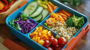 Healthy lunch box choice featuring nutritious options. photo