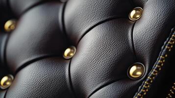 Close Up of Leather Seating with Decorative Studs photo