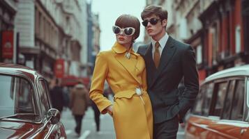 A Stylish Mod Fashion Photoshoot Capturing the Essence of Vintage Chic and Modern Trends photo