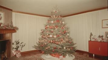A Decorated Christmas Tree in a Living Room photo