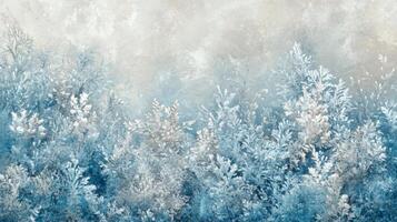 Abstract Wintery Blue and White Floral Pattern photo