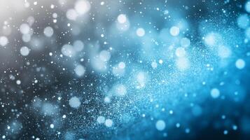 Abstract Blue Background with Scattered Lights and Bokeh photo