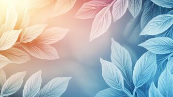 Delicate White Leaves with Soft Pastel Background photo