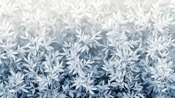 A Close-Up of a White-Painted Leaf Pattern with a Blue Gradient Background photo