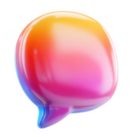 3d icon Vibrant speech bubble showcasing colorful conversations and social media engagement, with a transparent background for flexible usage png