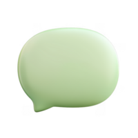 3d icon shiny green speech bubble with transparent background, ideal for illustrating communication and messaging ideas png