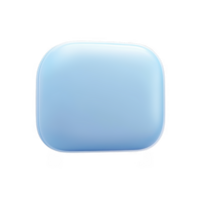 3d icon Light blue glossy speech bubble floating on a transparent background, representing communication and online messaging png