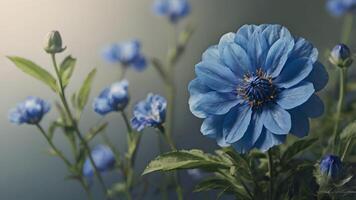 Serene Blue Flower Bloom in Soft Light photo
