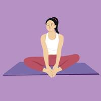 Head To Knee Forward Bend Pose Janu Sirsasana vector