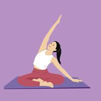 Seated Side Bend Parsva Sukhasana vector