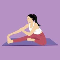 Head To Knee Forward Bend Pose Janu Sirsasana vector